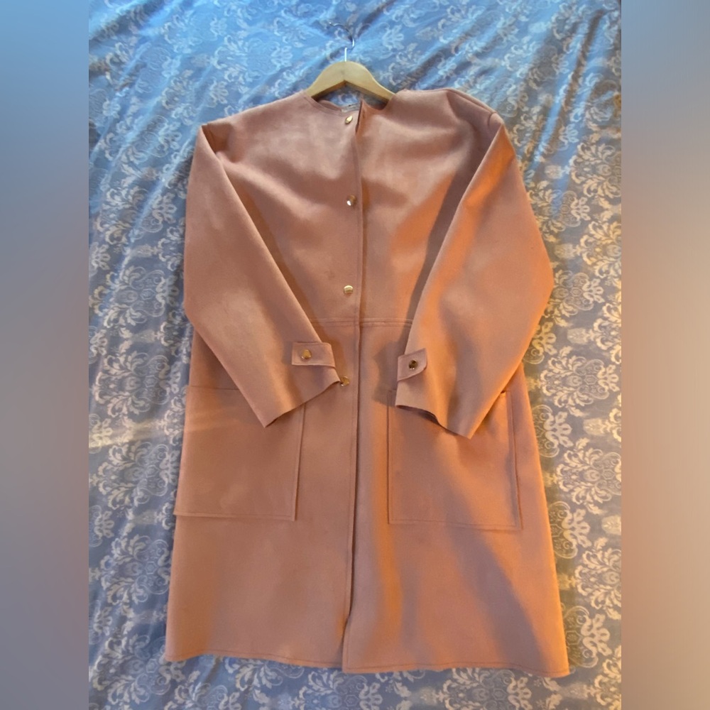 Zara pink suede coat